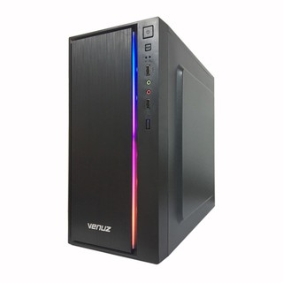 VENUZ micro ATX Computer Case VC 3406  with RGB LED Lighting - Black