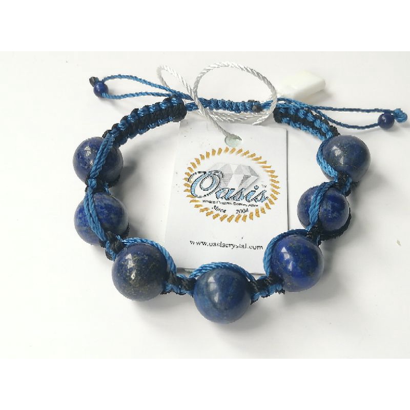 สร้อยข้อมือ Lapis Lazuli ทํามือ / Gelang Lapis Lazuli