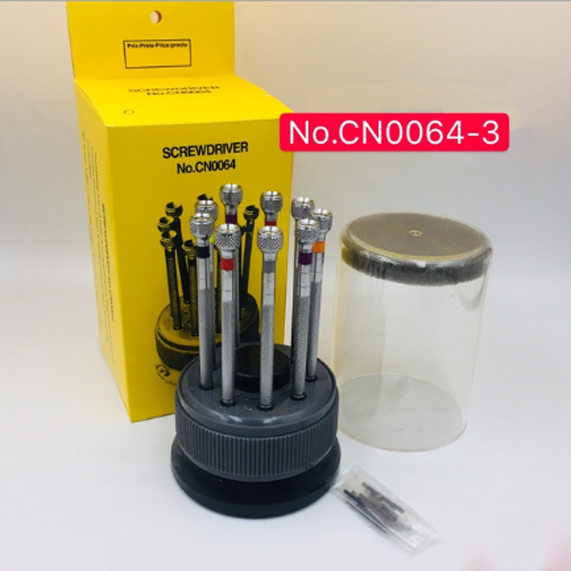 9pcs นาฬิกาไขควง 0.6-2.0 มม.assort Slotted แบนไขควงชุดหมุนสําหรับช่างซ่อมนาฬิกาซ่อมเครื่องมือ