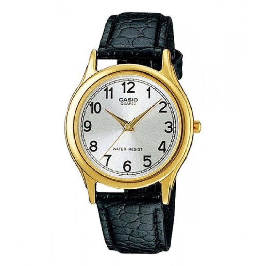 Casio Standard นาฬิกาข้อมือผู้ชาย- สีเงิน สายหนังสีดำ รุ่น MTP-1093Q-7B1