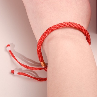 สร้อยข้อมือ เชือกถัก 7 ปม แฮนด์เมด สีแดง ปรับได้ เครื่องประดับ สําหรับคู่รัก ทุกเพศ ทุกวัย