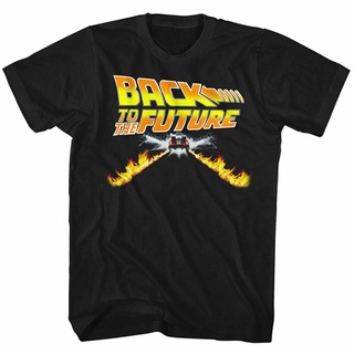 เสื้อยืดครอปเสื้อยืด พิมพ์ลายเปลวไฟ Back To The Future สไตล์ฮิปฮอป สําหรับผู้ชายS-5XL