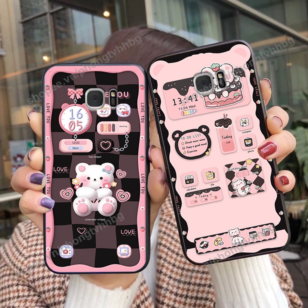 เคส Samsung S6 / S6 EDGE / S7 / S7 EDGE พร้อมหมี กระต่ายขาว นาฬิกาน่ารักและสวยงาม