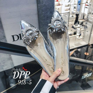 *เช็คของก่อนกดสั่ง* รองเท้าคัชชูหัวแหลมเปิดส้น 918-5