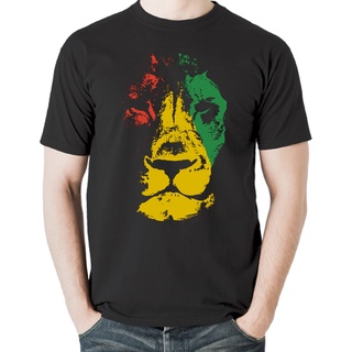 พร้อมส่ง ใหม่ เสื้อยืดลําลอง แขนสั้น พิมพ์ลายสิงโต Jamaica Reggae Jamaican Flag Rastafarian Rasta หลากสีสัน สําหรับผู้ชา