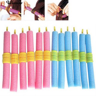 💋12 ชิ้นผู้หญิงผมฟองน้ำ Curlers Roller Heatless DIY Salon Hairdressing Tool