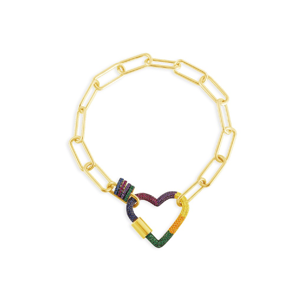 APM Monaco Rainbow Bracelet Heart-shaped Sweet Give Girlfriend