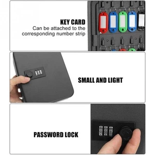 WIFLYZO Key Safe รหัสรีเซ็ตรหัสผ่านล็อคได้ติดผนังกล่องกุญแจรถสํานักงาน