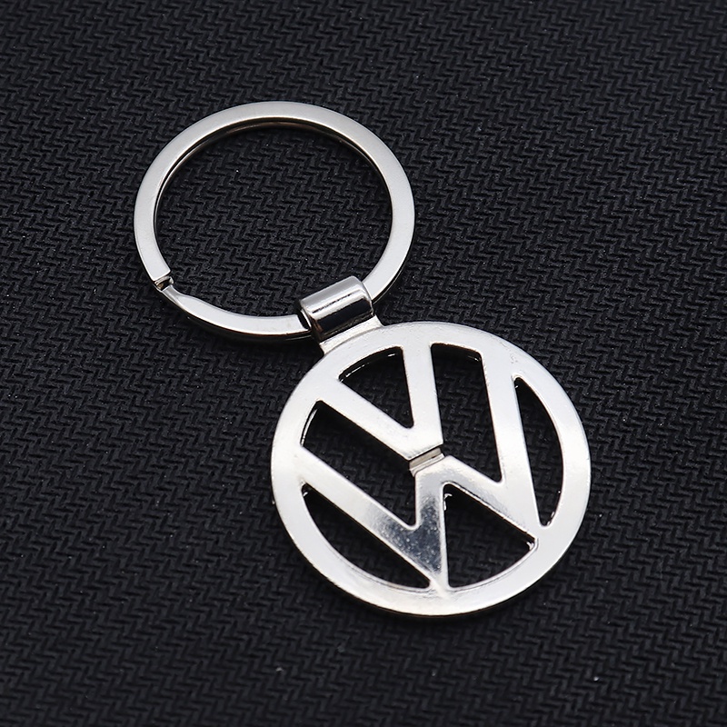 ใหม่รถพวงกุญแจโลหะ Cutout สองด้าน 3D โลโก้ผู้ชายพวงกุญแจสําหรับ Volkswagen VW BORA Golf Polo Passat Sagitar Santana Lavida Lamando Tharu รถอุปกรณ์เสริม