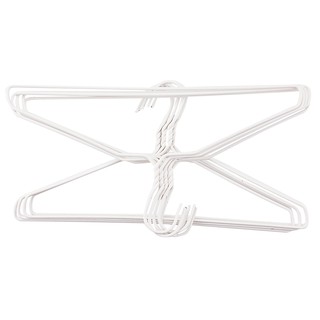 💥โปรสุดพิเศษ!!!💥 เบสิโค ไม้แขวนเสื้อลวดเคลือบพิเศษ สีขาว แพ็ค 10 ชิ้น BESICO Coated Wire Hangers White Color 10 pcs.