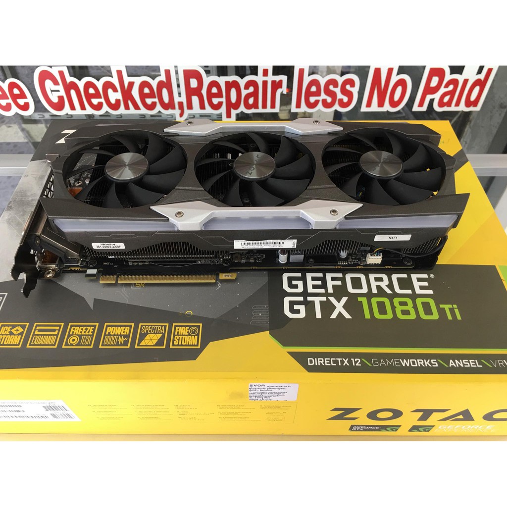 Zotac Amp Extreme Core Edition Gtx1080ti 11gb Gddr5x Shopee Thailand