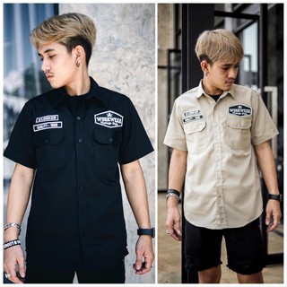 เสื้อเชิ๊ต เท่ๆ Looker (มี 2 สีให้เลือก) ไซด์ M L XL