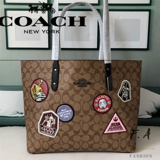 F.A ว่าแท้100% COACH 88020 กระเป๋าถือสุภาพสตรี / กระเป๋าสะพายข้างใช้งานได้สองด้าน / กระเป๋าช้อปปิ้งแม่และเด็ก