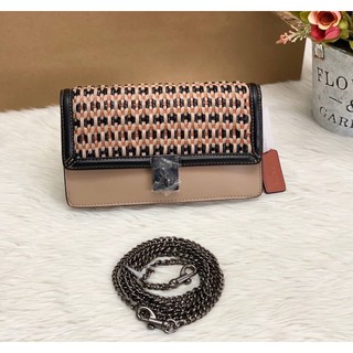 New! Coach Hutton Clutch With Weaving ((3656//802))