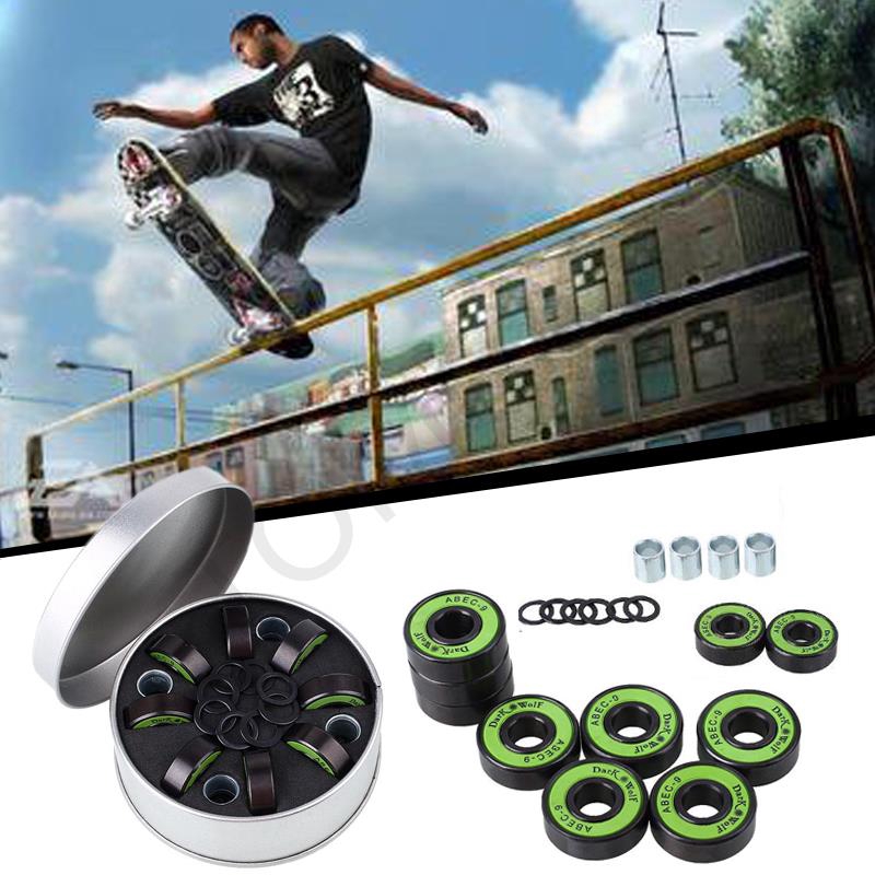 8pcs Skateboard Longboard Roller Skate Accessories Bearings Washer Kit