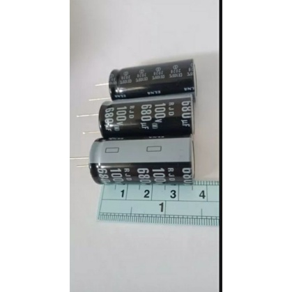 (แพ็ค1ตัว)680UF 100V ELNA 105C ขนาด 18x37 mm  แท้-ใหม่จากโรงงาน #คาปาซิเตอร์ #Capacitor #ตัวเก็บประจุ
