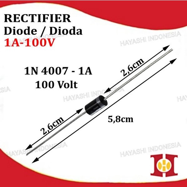 ไดโอดวงจรเรียงกระแส DIP IN4007 1N4007 1N IN 4007 1A 100V