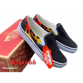 ด่วนที่สุด!🚨 Vans slip on fire 🔥 รองเท้าผ้าใบ รองเท้ากีฬา