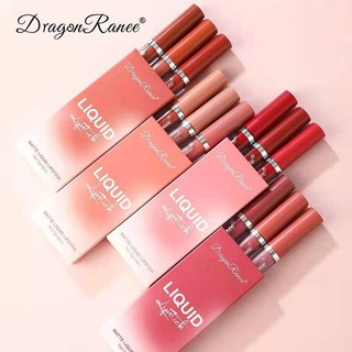 Dragon Ranee ลิปสติกลิปกลอสเนื้อ Matte ติดนานกันน้ํา 15 มล . โทนชมพู