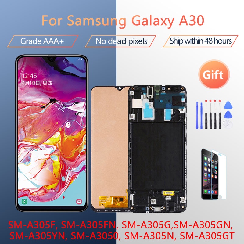 สําหรับ Samsung Galaxy A30 A30 A305 A305F จอแสดงผล OLED หน้าจอสําหรับ Samsung SM-A305F จอแสดงผล lcd