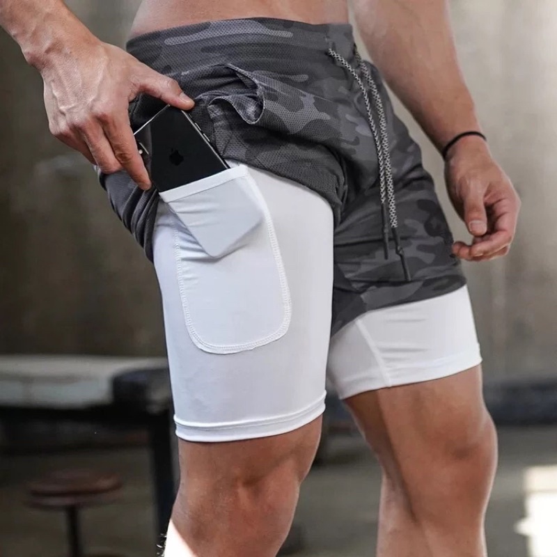 กางเกงวิ่งขาสั้น 2 in 1 มีซับใน กางเกงกีฬา ออกกำลังกาย Sport pants