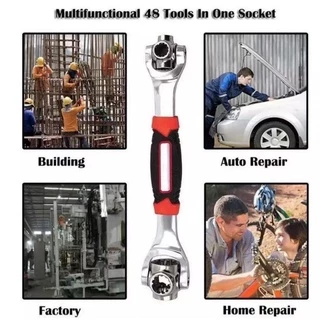 ปากตาย บล็อก อเนกประสงค์ 48 In 1 ประแจซ็อกเก็ต Universal Wrench360องศา 8เบอร์ ประแจเหลี่ยม ประแจ 8หัว ประแจอเนกประสงค์