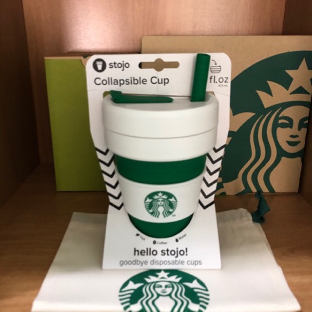 Starbucks Stojo แก้วพับได้ 16 oz. ราคาถูก Shopee Lazada