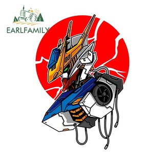 Earlfamily สติกเกอร์กันน้ํา กันแดด ลายการ์ตูน GUNDAM สีแดง 13 ซม. x 9.2 ซม. สําหรับติดตกแต่งรถยนต์ แล็ปท็อป ตู้เย็น Windows Trunk