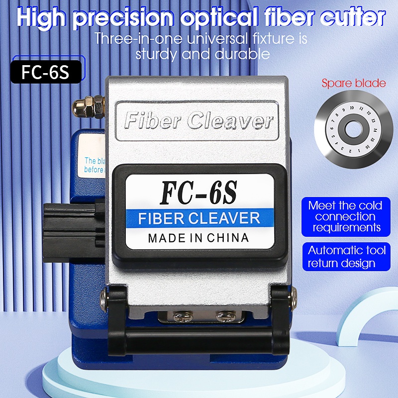 เครื่องตัดสายไฟเบอร์ออปติคอล FC-6S FTTH ออปติคอลไฟเบอร์ เชื่อมต่อเย็น ตัดกลับอัตโนมัติ + ใบมีด ราคา ถูกที่สุด ดีลบีเคเค