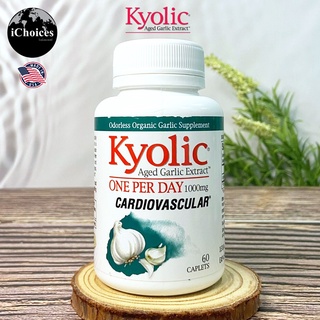 สารสกัดจากกระเทียม ไร้กลิ่น Kyolic® Aged Garlic Extract One Per Day 1000 mg 60 Caplets เพื่อหัวใจและหลอดเลือด