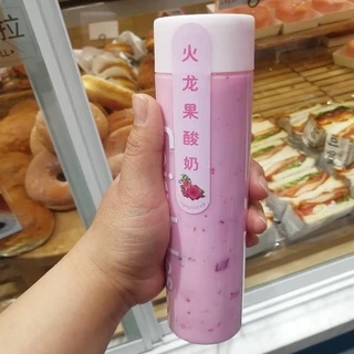 ขวดพลาสติกใส (PET) ทรงกระบอกยาว ฝาขาว ดำ ขนาด 400-500ml ขวดใส่ชา กาแฟ ขวดใส่ชาไข่มุก
