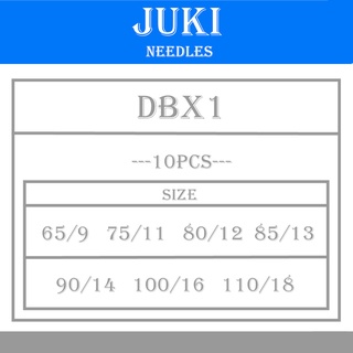 (10เล่ม)เข็มจักรเย็บDBx1 ยี่ห้อJUKI สำหรับเข็มจักรเย็บอุตสาหกรรม