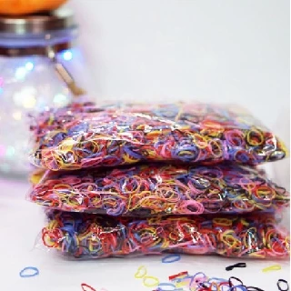 พร้อมส่ง!! ยางรัดผม หนังยางรัดผม เส้นเล็ก สำหรับเด็ก แฟชั่น แบบยืด ถุงใหญ่ (คละสี)