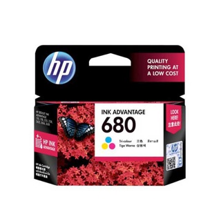 ตลับหมึกเครื่องปริ้น HP 680 Original Ink Advantage Cartridge (หมึก 3 สี Tri-color/หมึกสีดำ Black) ตลับหมึก HP แท้