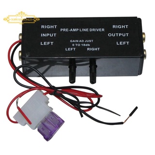 New Black Rca Input/Output Adjustable Pac Turbo 1 Line Driver Signal Amplifier Booster Adapter for Car Boat