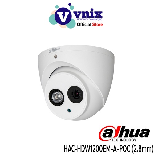 Dahua รุ่น HAC-HDW1200EM-A-POC (2.8mm) กล้องวงจรปิด 2MP HDCVI PoC IR Eyeball Camera