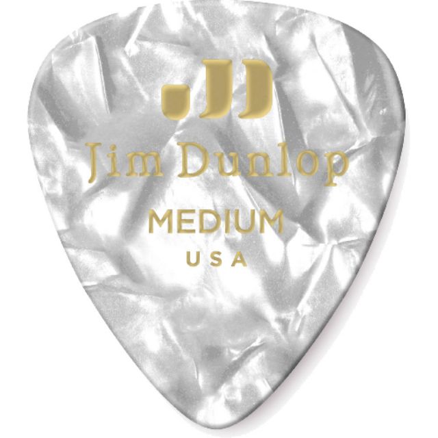 ปิ๊กกีต้าร์ Celluloid Jim Dunlop # White pearl ครบทุกความหนา! ราคา ถูกที่สุด ดีลบีเคเค