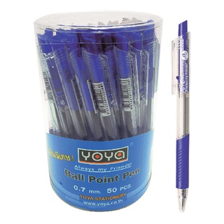 โยยา ปากกากด #1026 0.7 มม. หมึกน้ำเงิน แพ็ค 50 ด้าม101337Yoya Ball Pen #1026 0.7 mm Blue Ink 50 Pcs/Pack Yoya Ball Pen #