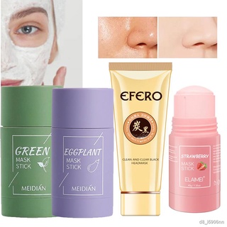 Green Tea Cleansing Face Mask Vitamin C Purifying Clay Stick Mask Oil Control Anti Acne Shrink Pores Whitening Care Face