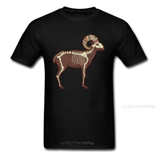 เสื้อยืดครอปเสื้อยืดผ้าฝ้าย พิมพ์ลายโครงกระดูก แกะ Arizona Desert Bighorn ของขวัญวันเกิด สําหรับผู้ชายS-5XL