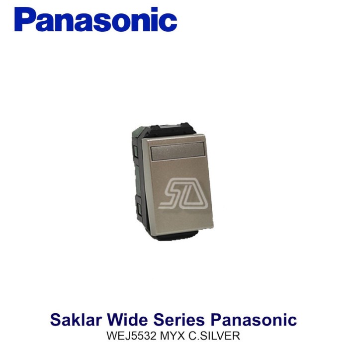 MATA Panasonic WS Eye Switch 1G 2W ขนาด 1M เงินแชมเปญ WEJ5532 MYX