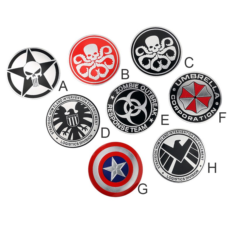 1 x 3D Metal Umbrella Corporation S.H.I.E.L.D SHIELD Hydra Logo Car Emblem Decal