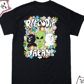 Ripndip เสื้อยืดแขนสั้น พิมพ์ลายแมวนิ้วกลาง สไตล์ญี่ปุ่น ราคาถูก