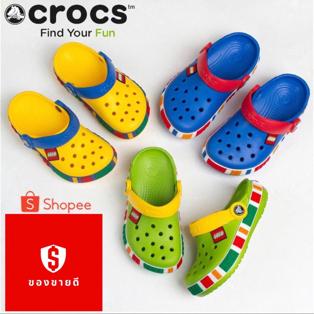 รองเท้าเด็ก Crocs band kids LEGO clog ประเภทรัดส้นแบบลำลอง วัสดุยาง ใส่ได้ทั้งผู้ชาย ผู้หญิง✨(สินค้าพร้อมจัดส่งจากไทย)✨