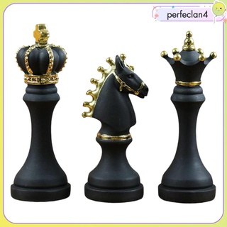 3Pcs Creative International Chess Figurine Statue for Office Home Decoration