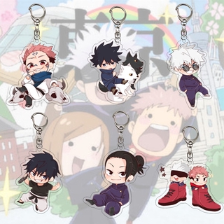 Cute Jujutsu Kaisen Acrylic Keychain มหาเวทย์ผนึกมาร Yuji Itadori Gojo Satori Anime Cartoon Character Keychain