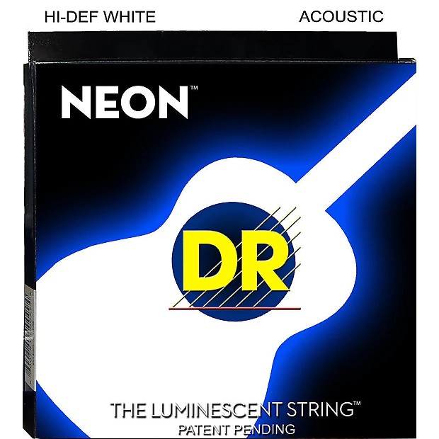 DR Strings NEON NWA-12 สายกีตาร์โปร่ง เบอร์ 12 เรืองแสงในที่มืด สายเคลือบ (Medium, 12-54) ** Made in