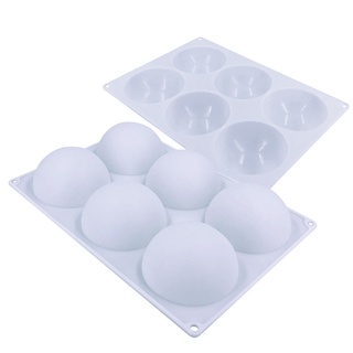 แม่พิมพ์ ซิลิโคน ครึ่งวงกลม 6 ช่อง (คละสี) Silicone Mousse Mold Six-Piece round