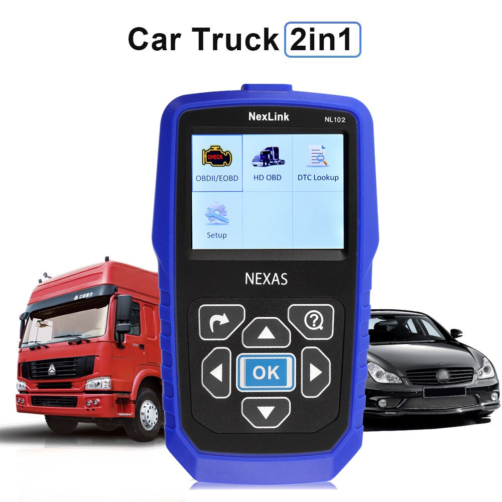 Nexas nl102 เครื่องมือวินิจฉัยรถยนต์ obd2 12-24v abs น้ํามันเชื้อเพลิง esp evap code reader obd scanner