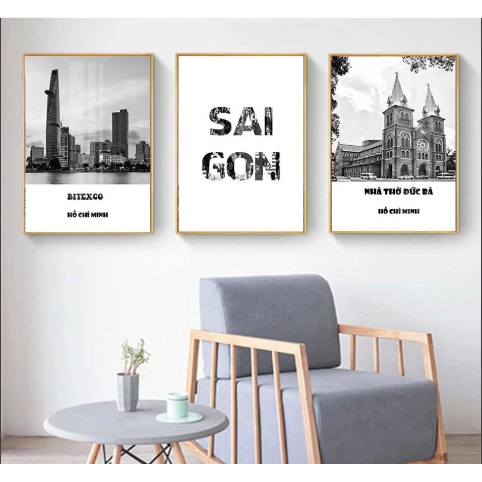 5 รุ่นชุด 3 ภาพวาดผนัง Hanoi Old City กรอบไม้คุณภาพสูง Glitter Canvas 40 x 60 x3 ภาพวาด - Melyhome